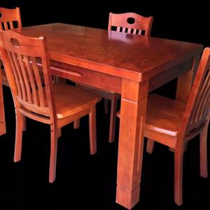 ชุดโต๊ะอาหารไม้ทรงสี่เหลี่ยม ดีไซน์คลาสสิก ขายส่งจากโรงงาน สำหรับเฟอร์นิเจอร์ห้องรับประทานอาหาร - Product Image 4