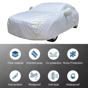 غطاء سيارة رياضي مقاوم للماء من 5 طبقات مصنوع من البوليستر مع تسميك بالقطن للحماية من البرد - Product Image 4