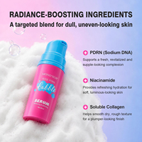 Sérum hydratant au collagène PDRN à la rose coréenne, booster d'éclat de la peau, essence mousse micro-bulles, niacinamide, sérum éclaircissant pour le visage
