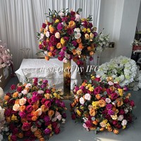 IFG mariage romantique Fuchsia verdure jaune 80cm boule de fleurs Floral fête thème idées pour les événements