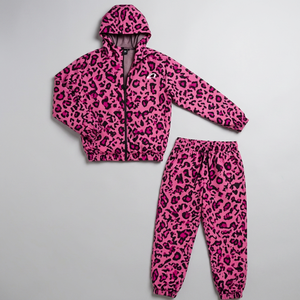 Veste coupe-vent épaisse tendance en toile rose unie à col montant, personnalisable, avec capuche, style survêtement, OEM - Product Image 3