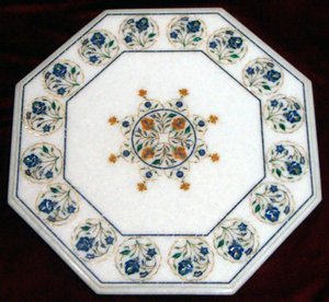 Handcrafted Marble Inlay <b>Table</b> Top, Marble Pietra Dura <b>Table</b> Tops - Product Image 3