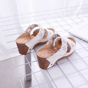 Sandali con Zeppa Spessa da <span class=keywords><strong>Donna</strong></span>, Nuovo Stile Estivo con Tacco Inclinato, Sandali con Tacco Medio Scavato, Sandali Romani da <span class=keywords><strong>Donna</strong></span> - Product Image 5