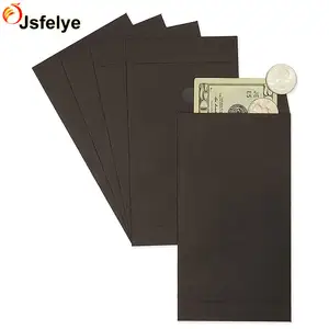 3.5 x 6.5 In Black Budgeting Envelopes for Cash Coins Money