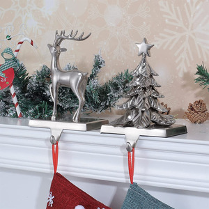Modern Christmas Vintage Deer Reindeer Brass Antlers Weighted Metal <strong>Stocking</strong> <strong>Holder</strong> for <strong>Stocking</strong> Mantle Factory - Product Image 6