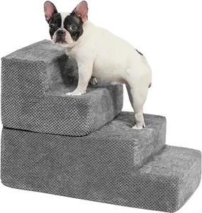Scala a rampa morbida per animali domestici a 4 gradini leggera scale staccabili per cani e gatti con copertura rimovibile