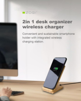 Gadgets techniques de bureau en bois et bois 15W support de charge rapide en bambou support pour téléphone chargeur sans fil
