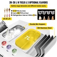 Vevor Commercieel 2450 Met Ijsmaker 2 + 1 Smaken Zacht Serveren En Bevroren Yoghurtmachine Voor Snackbar Café Gelato Fruitchocolade