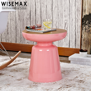 WISEMAX FURNITURE pink <strong>White</strong> Round Bell Shape Coffee <strong>Table</strong> Corner <strong>Table</strong> Living Room Furniture <strong>Small</strong> Bed Side <strong>Table</strong> for Bed Rooms - Product Image 4