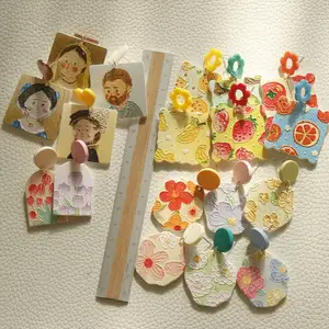 Korea Creative Personality Color Flower Acrylic Earrings Cute Romantic Handmade Pottery Clay Pendant Earrings Girl Women