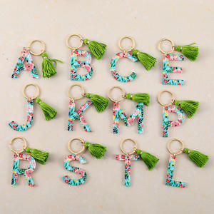 Porte-clés alphabet acrylique en résine pour femmes et filles - Product Image 3