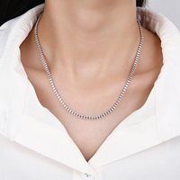 Collier tennis classique de luxe en argent 925 avec zircons cubiques, chaîne réglable pour femme, vente en gros