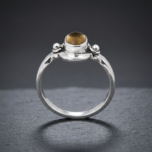 2024 Classic Hip Hop Women's 925 Sterling Silver Plated Faceted Citrine Quartz Gemstone <b>Ring</b> Bezel Setting for Parties Gifts Art - Product Image 3