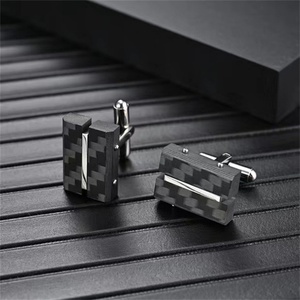 Boutons de manchette carrés minimalistes en acier inoxydable noir pour homme, style punk, pour chemise et costume - Product Image 2