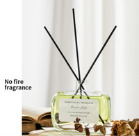 Bouteille en verre carrée de luxe de 100 ml pour diffuseur à bâtonnets, personnalisable en gros, avec couvercles noirs vides, pour parfum, écologique, sans alcool, sans plomb
