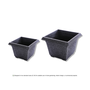 Vaso de Plástico Clássico Quadrado Leve e Durável com Furo de Drenagem (S) para Uso Interno/Externo em Casa/Jardim (Aparência de Mármore) - Product Image 1