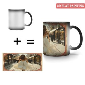 Mug magique en céramique noir givré 11oz changeant de couleur à la chaleur pour boissons chaudes - Product Image 3