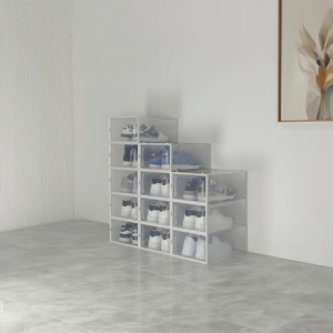 Stackable giày trong suốt Giá đa-màu rõ ràng nhựa hiển thị trường hợp đối với trang chủ tổ chức - Product Image 3