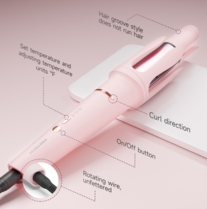 PRITECH Tùy Chỉnh Gốm Tráng 32Mm Sắt Curling Wand Điện Tự Xoay Tóc <span class=keywords><strong>Curler</strong></span> Tự Động Curling Sắt Chuyên Nghiệp - Product Image 5