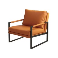 Fauteuil individuel en métal de luxe léger, design moderne et simple, pour hôtel, chambre d'hôtes, salle d'exposition, usage commercial