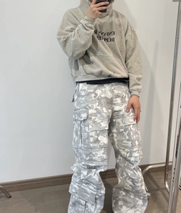 Felpa con Cappuccio Oversize da <span class=keywords><strong>Uomo</strong></span>, Produzione Professionale Personalizzata, Effetto Lavato, Sbiadito e Usurato, Stile High <span class=keywords><strong>Street</strong></span> - Product Image 4