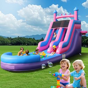 Factory Direct 26.3FT Heavy Duty Inflatable Water <b>Slide</b> Commercial PVC Kids Adults Outdoor Water <b>Slide</b> With Airtight <b>Pool</b> - Product Image 1