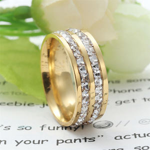 <b>Titanium</b> Steel <b>Ring</b> With Diamond Channel Setting Unisex Fashion Jewelry Gift - Product Image 3