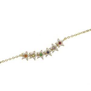 Promoción 2023, Nueva Joyería de Moda Primavera para Mujer, Collar con Micro Pavé Geométrico, Barra Curva, Perla Marina, Flor con Circonitas - Product Image 5
