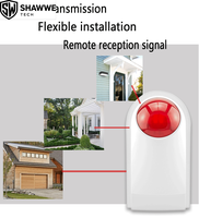 Alarme sirène stroboscopique autonome extérieure à commande vocale, prix usine, sans fil 433 MHz, 110 dB, batterie lithium rechargeable, 50 pièces