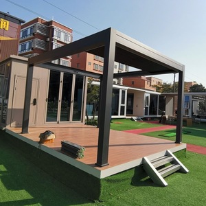 <span class=keywords><strong>Pergola</strong></span> en aluminium réglable en 3D, 120 °   <span class=keywords><strong>Lames</strong></span> de persiennes inclinables avec système de drainage dissimulé - Product Image 1