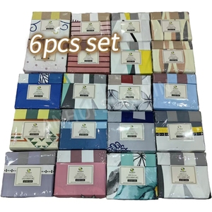 Cina di alta qualità 100% microfibra King biancheria da letto Set 6 pezzi lenzuola cuscino Queen size cotone sentire lenzuolo per la vendita - Product Image 1