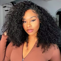 Paquete de Cabello Humano Rizado Kinky Curly, Jerry Curly, 100% Sin Procesar, Extensiones de Cabello Virgen Remy, 3/4 Paquetes, Negro Natural