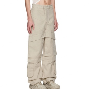 Nouveau design de mode, vente en gros directe d'usine, pantalon cargo en toile de coton pour homme, personnalisable, avec jambes détachables et fermeture éclair - Product Image 5