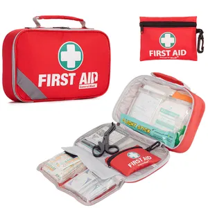 Factory Sales 258 Piece Set First Aid Kit Red First Aid For Travel Vehicle Outdoor Medical Aid Bag