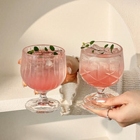 Nouveau verre à vin sans pied de style vintage d'inspiration française, design rétro, esthétique haut de gamme, parfait pour une utilisation à la maison comme verre à jus