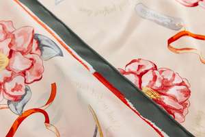 Шарфы из 100% чистого шелка, ручной работы, с возможностью нанесения логотипа на заказ, оптом, с цветочным узором «Розы», квадратные, для женщин - Product Image 6