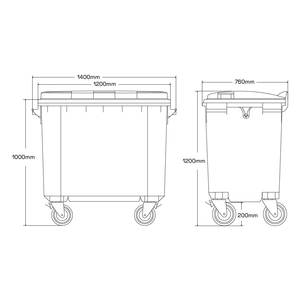 PP Plastic Standing Wheelie <b>Bin</b> Home Hotel Bathroom Kitchen <b>Storage</b> <b>Recycling</b> Feature Portable BDB 660L Outdoor Pedal Dustbin - Product Image 5