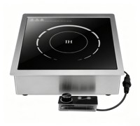 Table de cuisson à induction commerciale intégrée avec boîtier de commande séparé pour cuisine professionnelle