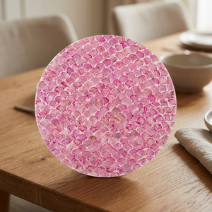 Modern Eco-Friendly Pink Mother of Pearl Placemats Promoting Sustainable Home Living From Vietnam - Product Image 3