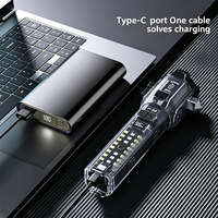 Lampe torche LED rechargeable multifonctionnelle d'urgence en plastique avec marteau, puissante et zoomable pour l'extérieur - Vente en gros