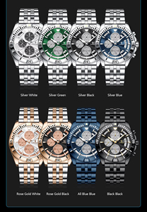 Montre-bracelet sportive pour homme POEDAGAR, étanche, chronographe lumineux, quartz, montres pour homme décontractées, acier inoxydable - Product Image 6