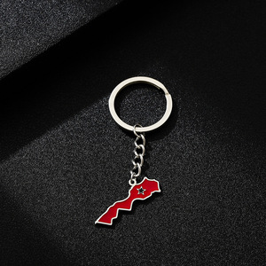 Nuovo <span class=keywords><strong>marocco</strong></span> portachiavi bandiera mappa per gli uomini delle donne in acciaio inox portachiavi portachiavi Color oro gioielli Vintage accessorio amuleto - Product Image 3