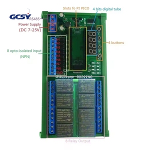 DN33C08 8-Kanal RS485 PLC IO-Erweiterungsplatine Multifunktionales Verzögerungsrelais-Modul für RasPi RPI Raspberry Pi Pico <span class=keywords><strong>Python</strong></span> C++ - Product Image 2