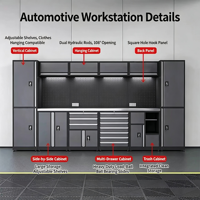 Armoire à outils pour réparation automobile, établi de rangement multifonctionnel pour l'entretien des vélos, armoire à outils combinée robuste