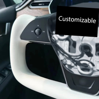 Volant en cuir Nappa blanc/noir avec chauffage pour Tesla Model X/ Model S 2016-2020, modification Plug and Play pour véhicules électriques