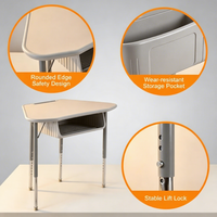 Ensemble de bureau scolaire réglable en hauteur, table modulaire à emboîtement, poche de rangement, base antidérapante, design moderne, formation, bureau à domicile