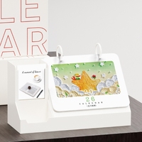 Calendrier d'impression acrylique Haoxuan 2026 avec fonction horloge pour le rangement de bureau et la publicité bancaire promotionnelle