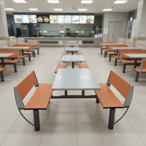 Juego de Mesa y Sillas de Comedor Económico para 4 Personas, Moderno, con Estructura de Acero y Tablero de Madera, Resistente, para <span class=keywords><strong>Restaurantes</strong></span> de Comida Rápida y Escuelas - Product Image 5
