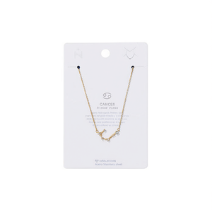 Collier Constellation du Cancer Plaqué Or en Acier Inoxydable, Chaîne Tendance pour Femme, Cadeau Bijou, Colliers Ras du Cou Superposés - Product Image 1