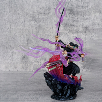 Figurine d'anime One Pieces de 24cm, Roronoa Zoro Gk Trois Têtes et Six Bras Neuf Couteaux Flow Ashura PVC Action Figurine Modèle Jouets